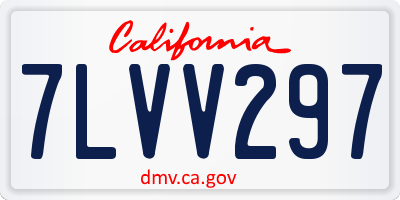 CA license plate 7LVV297