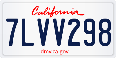 CA license plate 7LVV298