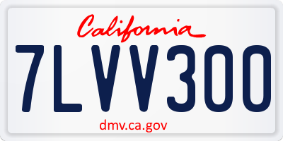 CA license plate 7LVV300