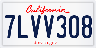 CA license plate 7LVV308
