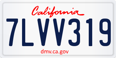 CA license plate 7LVV319