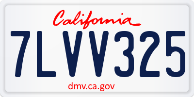 CA license plate 7LVV325