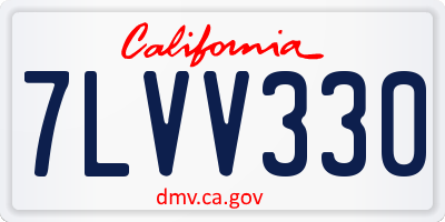 CA license plate 7LVV330