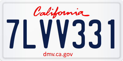 CA license plate 7LVV331