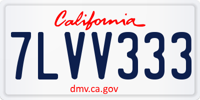 CA license plate 7LVV333