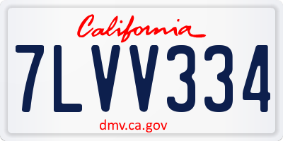CA license plate 7LVV334