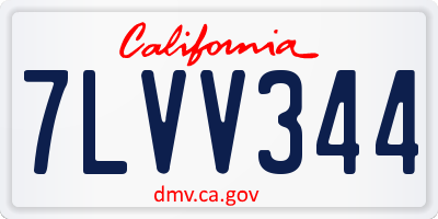 CA license plate 7LVV344