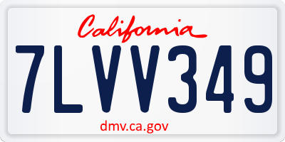 CA license plate 7LVV349