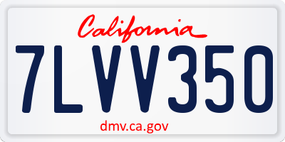CA license plate 7LVV350