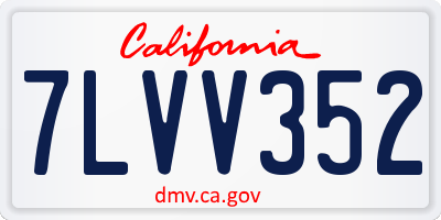CA license plate 7LVV352