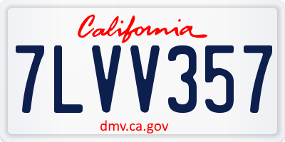 CA license plate 7LVV357