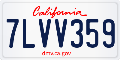 CA license plate 7LVV359