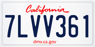 CA license plate 7LVV361