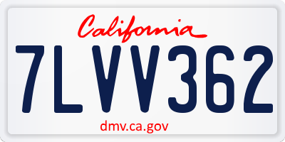 CA license plate 7LVV362