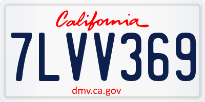 CA license plate 7LVV369