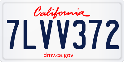 CA license plate 7LVV372