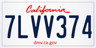 CA license plate 7LVV374