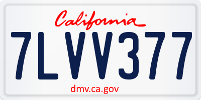 CA license plate 7LVV377
