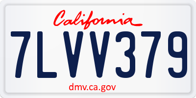 CA license plate 7LVV379