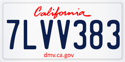 CA license plate 7LVV383