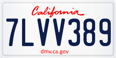 CA license plate 7LVV389