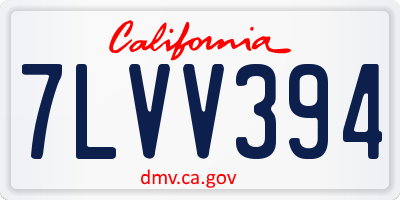 CA license plate 7LVV394