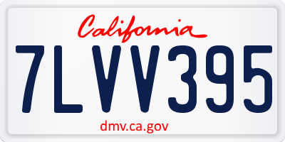 CA license plate 7LVV395