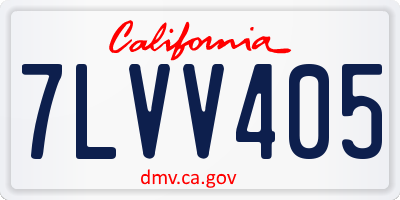 CA license plate 7LVV405