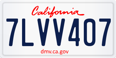 CA license plate 7LVV407
