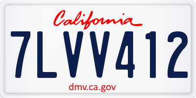 CA license plate 7LVV412