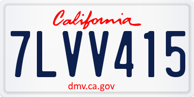 CA license plate 7LVV415