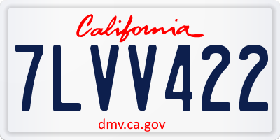 CA license plate 7LVV422