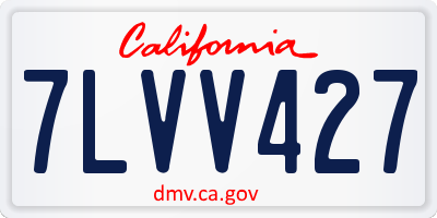 CA license plate 7LVV427