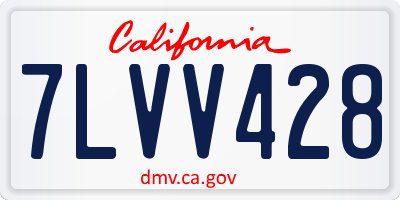 CA license plate 7LVV428