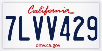 CA license plate 7LVV429