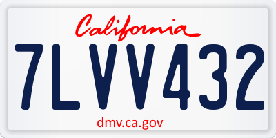 CA license plate 7LVV432