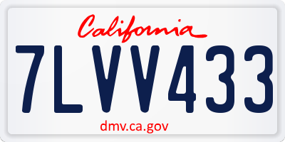 CA license plate 7LVV433