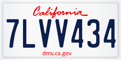CA license plate 7LVV434