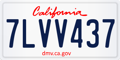 CA license plate 7LVV437