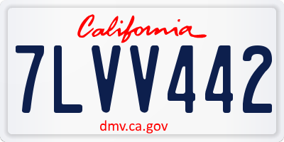 CA license plate 7LVV442