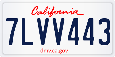 CA license plate 7LVV443