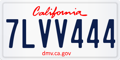 CA license plate 7LVV444