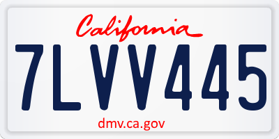 CA license plate 7LVV445