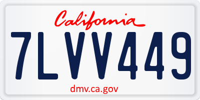 CA license plate 7LVV449