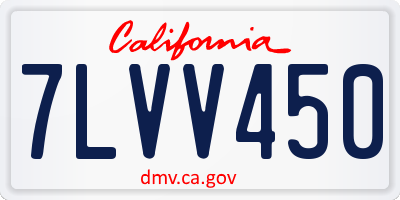 CA license plate 7LVV450