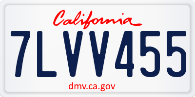 CA license plate 7LVV455