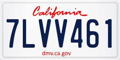 CA license plate 7LVV461