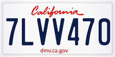 CA license plate 7LVV470