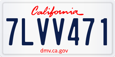 CA license plate 7LVV471