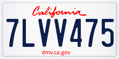 CA license plate 7LVV475
